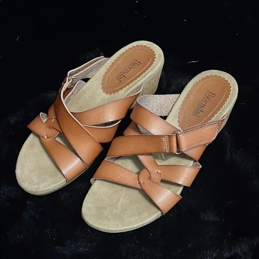 Brown Leather Sandals by Bjorndal